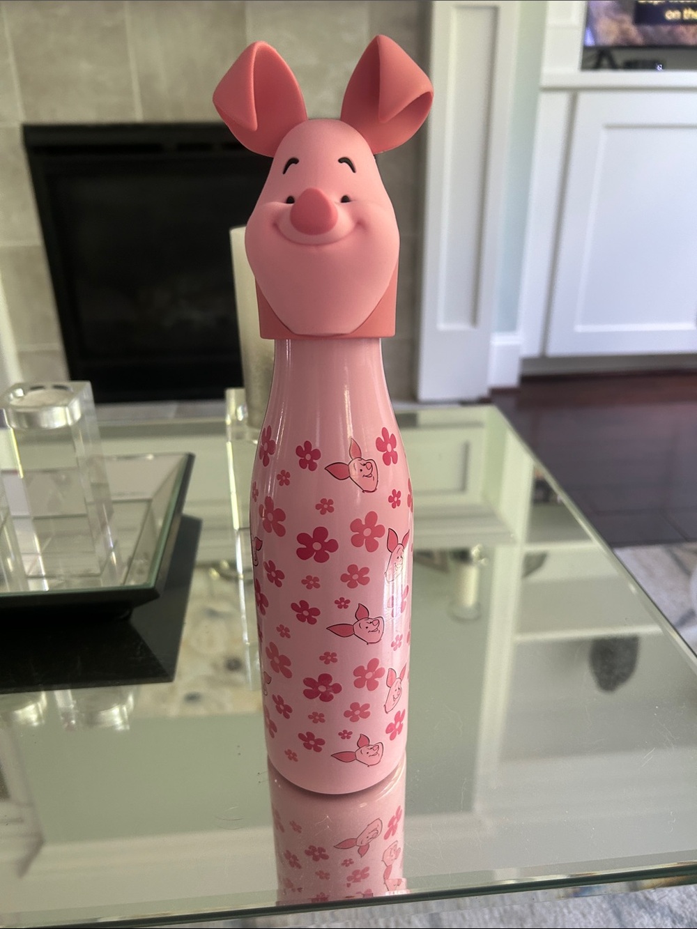 Piglet Pink Floral Water Bottle